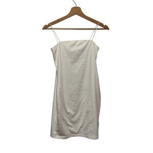 Showpo White Strappy Ribbed Bodycon Mini Dress Women's Size 10